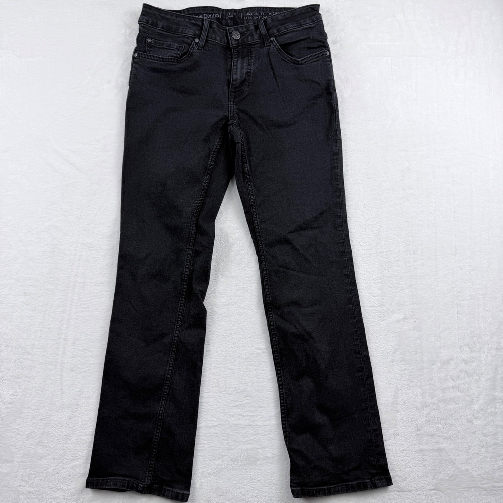 Mustang True‎ Denim High Rise Straight Leg Jeans Black Comfort Fit